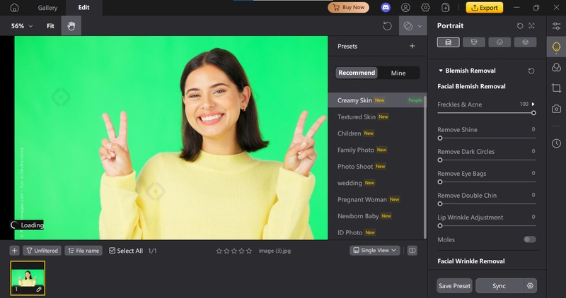 Step 2 Remove facial blemishes