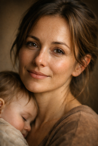 Close-Up Cinematic Mother Portrait