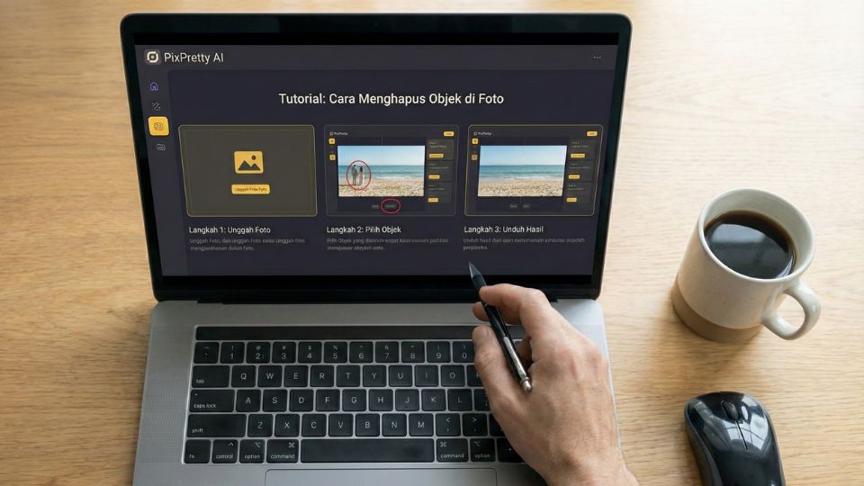 Tutorial cara menghapus objek di foto dengan PixPretty AI