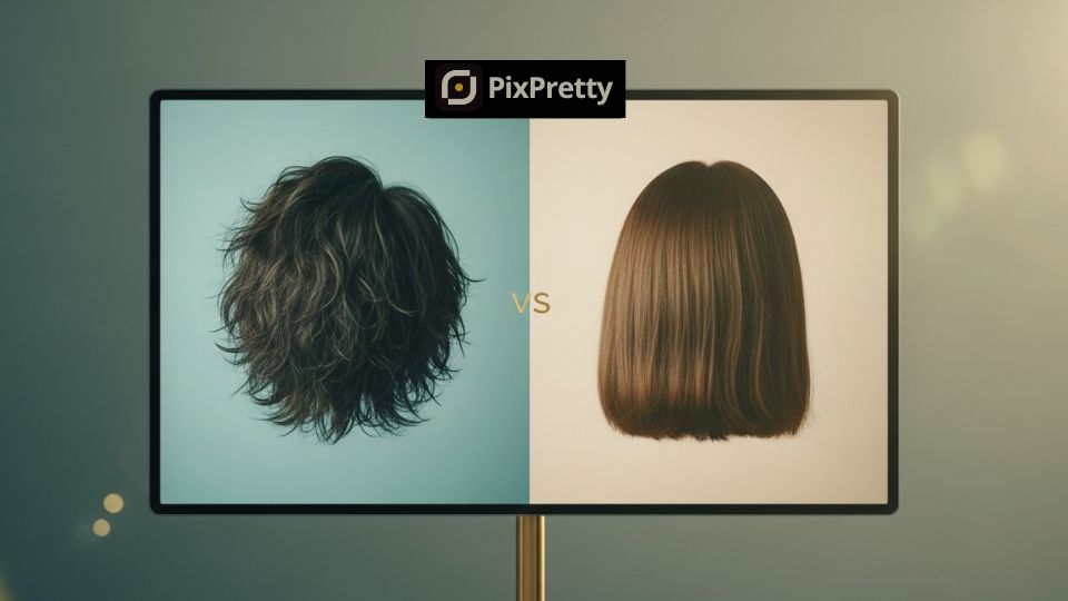 Perbandingan Sebelum dan Sesudah Perbaikan Rambut dengan AI