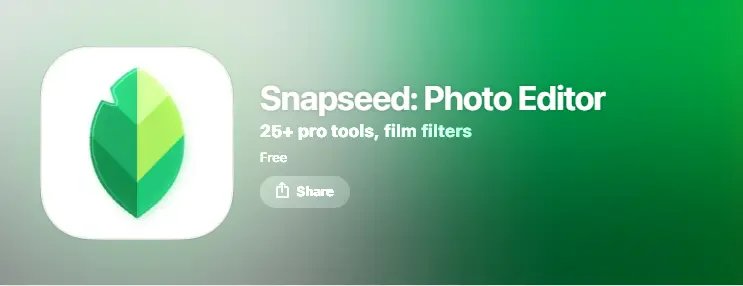 Snapseed修圖介面 - 2026免費手機修圖神器推薦