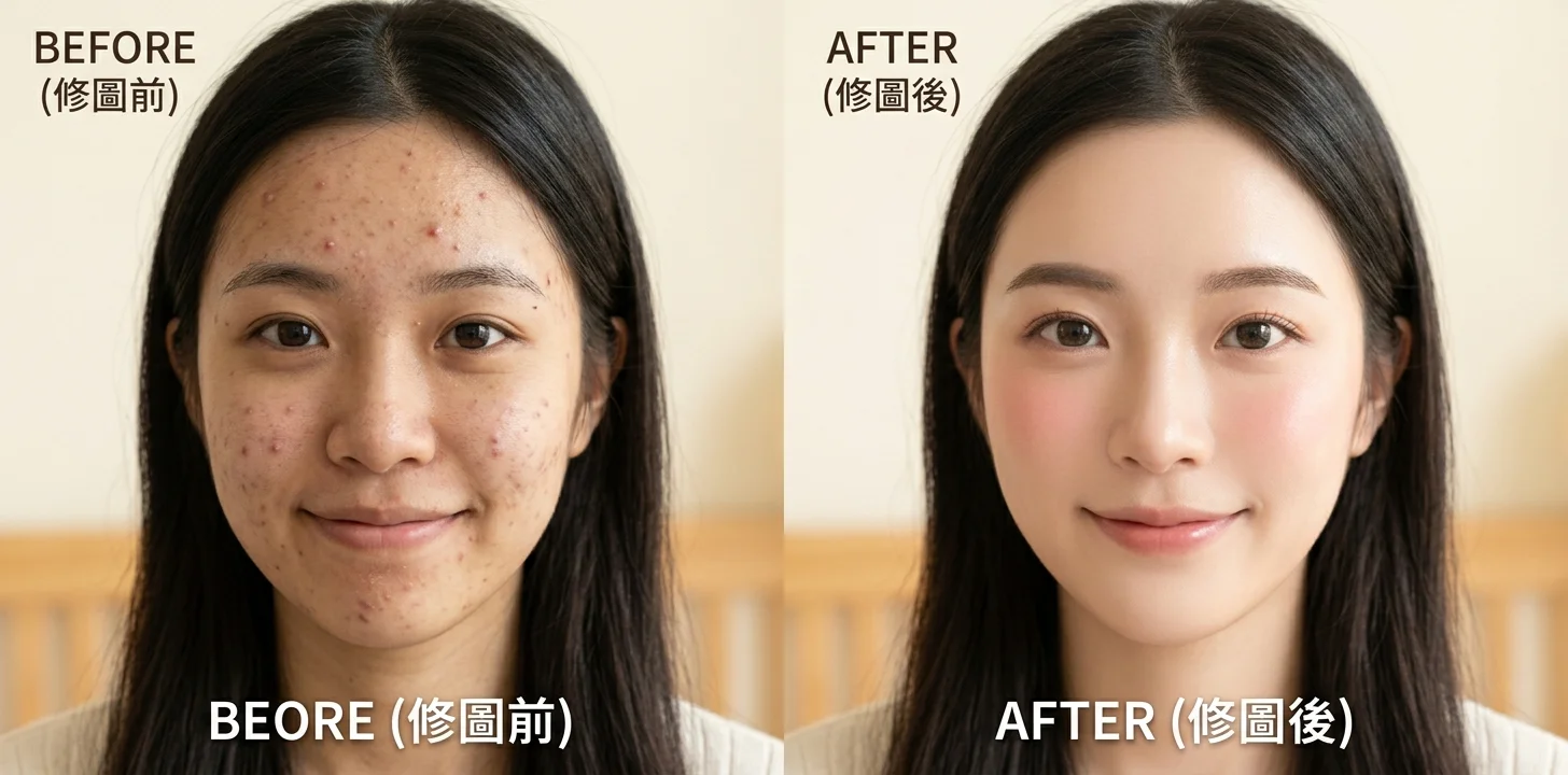 PixPretty iPhone 美肌app 人像修圖介面，輕鬆祛痘磨皮